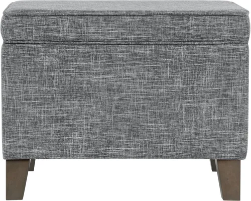 Vista 25 de Homepop Decoración para el hogar K7646-A862 Otomana de almacenamiento rectangular moderna tapizada Otomana con tapa con bisagras