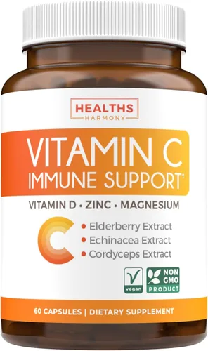 Vista 9 de Gomas veganas de vitamina C para adultos - Gomitas de apoyo inmunológico con vitamina C masticable de 500mg por porción para el bienestar diario