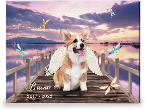 Vista 4 de Lienzo conmemorativo personalizado para los amantes de los perros, póster de fotos de perro en lienzo en memoria amorosa, regalos conmemorativos