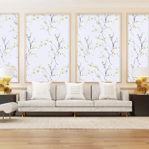 Vista 2 de WENMER Papel tapiz floral beige para despegar y pegar, 17.71 x 197 pulgadas, moderno papel tapiz floral extraíble para dormitorio, gabinetes