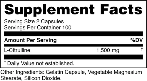 Vista 4 de Bucked Up L-Citrulina 200 cápsulas 1500 mg por porción Sin gluten Sin OMG Probado por terceros Suplemento de citrulina premium para uso