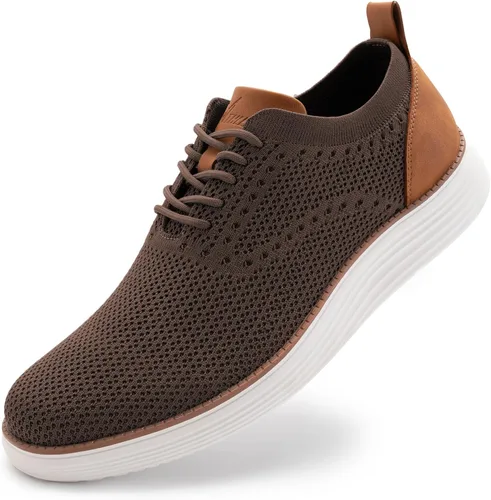 Vista 3 de Athlefit Zapatos deportivos de vestir de moda para hombre, transpirables, Oxford, zapatos para caminar casuales de negocios