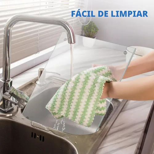 Vista 3 de Tabla de cortar pequeña de vidrio, vidrio templado transparente para cocina, 1 pieza (8 x 12 pulgadas), con patas de goma, antideslizante, duradera