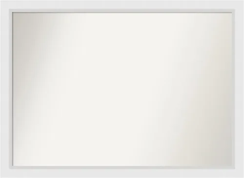 Vista 168 de Amanti Art Espejo de baño blanco para sobre el fregadero, 24 x 26 pulgadas, espejo rectangular blanco y blanco, marco de madera contemporáneo