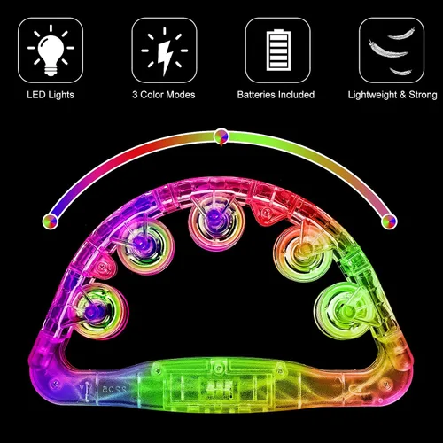 Vista 2 de Panderetas iluminadas para adultos, juguetes sensoriales para niños con autismo, regalos musicales y juguetes de karaoke para niños con necesidades
