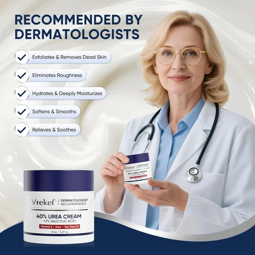 Vista 4 de Crema de urea 40 por ciento para pies de máxima resistencia, crema de urea 40% más ácido salicílico 2%, crema para pies y manos para piel seca
