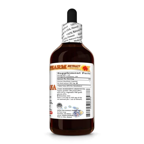Vista 5 de HawaiiPharm Extracto líquido de semilla de guaraná, 4 onzas líquidas, paquete de 15
