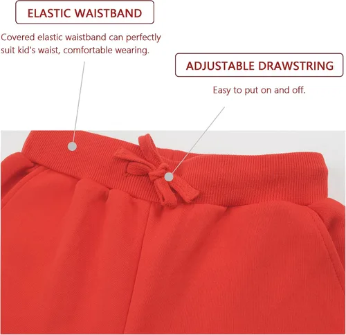 Vista 4 de DOTDOG Pantalones cortos deportivos unisex suaves y saludables para niños, pantalones cortos casuales básicos para niños o niñas de 3 a 12 años