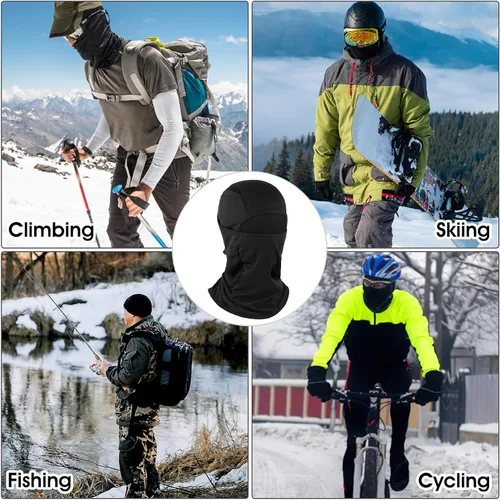 Vista 6 de COMNICO Pasamontañas elástico ajustable para invierno, resistente al viento, bufanda de esquí, protección contra el frío, equipo para hombres