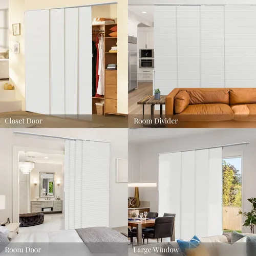 Vista 2 de CHICOLOGY Persianas de puertas corredizas, Persianas para puertas corredizas de vidrio, persianas verticales para puertas de patio, divisor