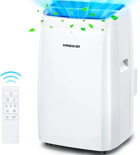 Vista 9 de VAGKRI Aire acondicionado portátil de 12,000 BTU, CA 3 en 1 con ventilador y deshumidificador, enfría hasta 450 pies cuadrados, unidad de CA de bajo
