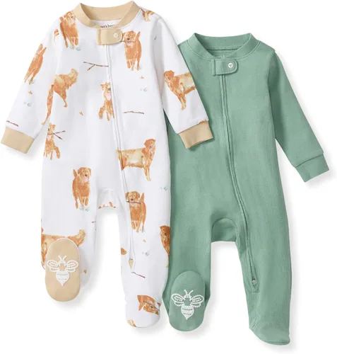 Vista 39 de Burt's Bees Baby Pijama con pies de algodón orgánico para niños Basketball Court