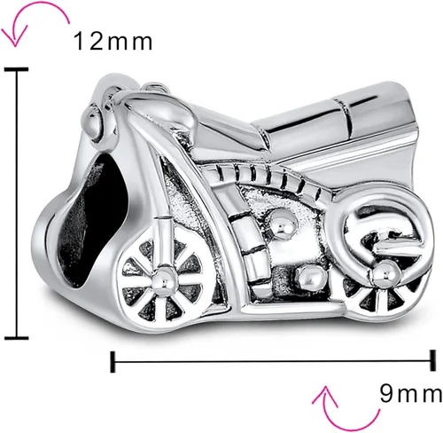 Vista 3 de Fútbol mamá SUV Jeep coche cabeza luces viaje motorista motocicleta motocicleta encanto cuentas para mujeres madre esposa oxidada plata esterlina