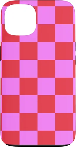 Vista 7 de Funda femenina con patrón de mujer rosa y rojo a cuadros para iPhone 17