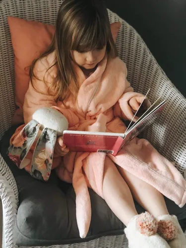 Vista 5 de Bata de baño para niños y niñas de manga larga con bolsillos