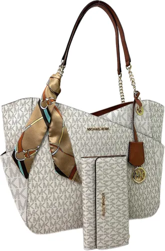Vista 2 de Michael Kors Jet Set - Cartera de viaje con cadena grande para el hombro