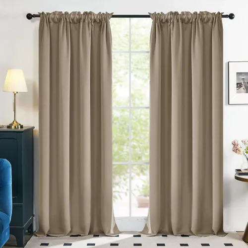 Vista 223 de Deconovo Cortinas opacas, aislamiento térmico, dobladillo para barra, reducción de ruido, certificado Oeko-TEX, cortinas de oscurecimiento
