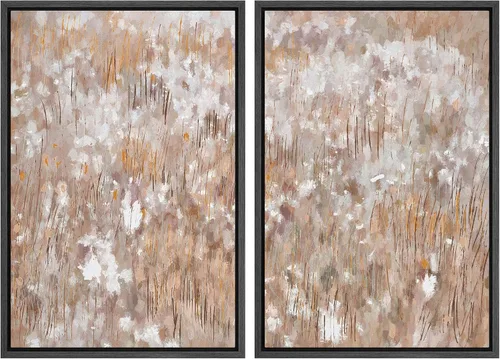 Vista 81 de SIGNFORD Lienzo enmarcado para pared, juego de arte geométrico retro de mediados de siglo, plantas forestales, ilustraciones con formas abstractas