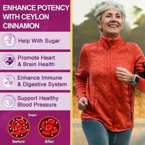 Vista 3 de ZEBORA Suplemento Premium de Berberina HCL 1200 mg, Apoyo de Berberina GLP-1 con Canela de Ceilán, ALA y Ácido Cáprico, Apoyo Inmune y Antioxidante
