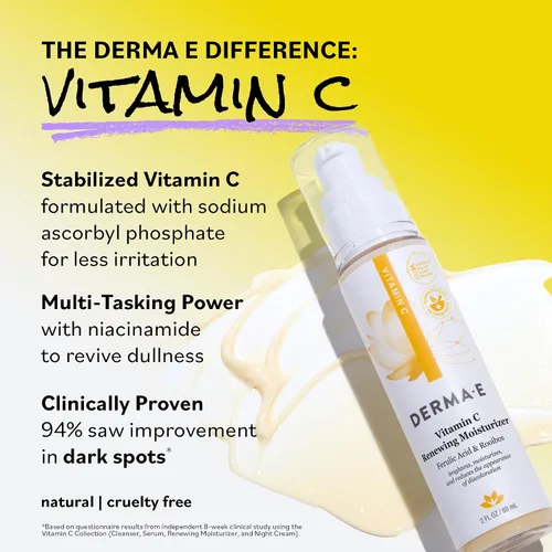 Vista 7 de DERMA-E Hidratante renovador de vitamina C – Crema renovadora de piel facial iluminadora e hidratante – Crema hidratante facial antienvejecimiento