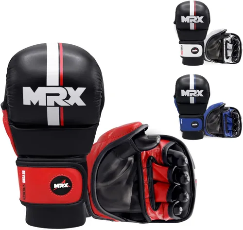 Vista 8 de MMA Sparring Pro - Guantes con palma ventilada abierta, guantes de artes marciales adecuados para hombres y mujeres, lucha contra jaula de kara