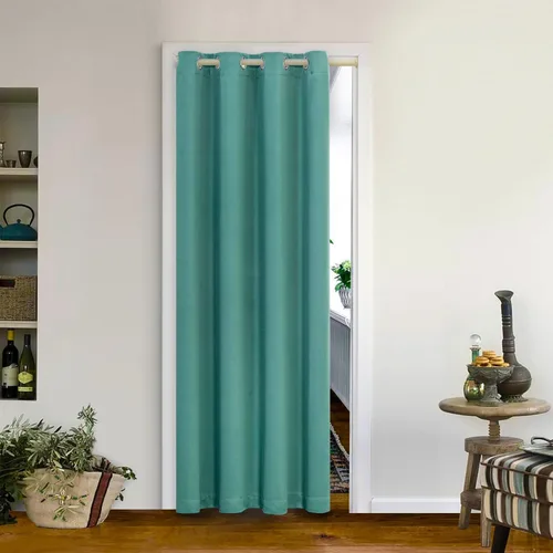 Vista 40 de MYSKY HOME Cortinas Aqua para Armario para Entrada Cortina Opaca para Puerta para Sala de Estar Cortina Oscurecedora de Habitación con Ojales