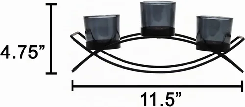Vista 4 de Seraphic - Porta velas arqueado de hierro para decoración de centro de mesa con portavelas largo para bodas, patio, cocina, comedor y mesas de café