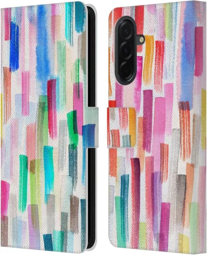 Vista 268 de Head Case Designs Officially Licensed Ninola Brushstrokes Multi Colorful Leather Wallet Case Compatible with Samsung Galaxy A07 4G