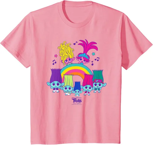 Vista 38 de Camiseta DreamWorks Trolls Band Together BroZone Poppy Viva Rainbow Negro