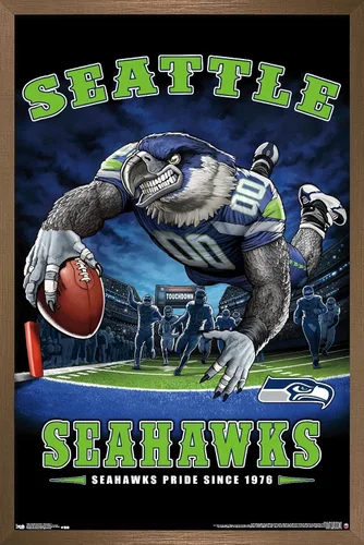 Vista 12 de Trends International NFL Seattle Seahawks - Póster de pared de End Zone 17, 14.725 x 22.375 pulgadas, versión enmarcada de madera de granero