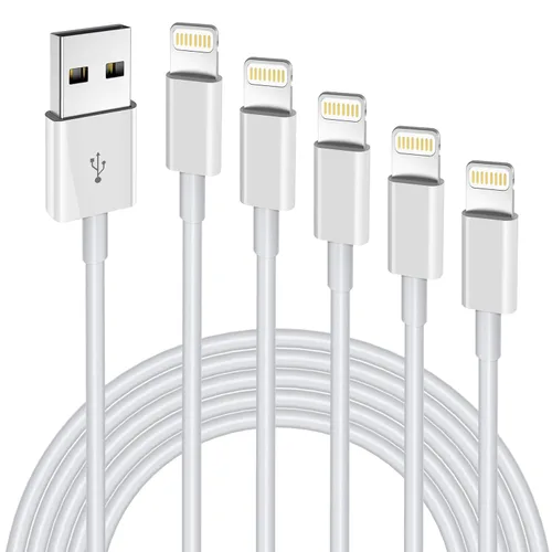 Vista 9 de Cable cargador Lightning para iPhone, paquete de 2 cables USB certificados Apple MFi, cable de carga rápida para iPhone, transferencia de datos