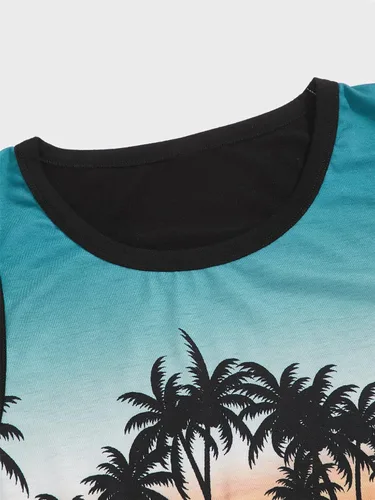 Vista 3 de Milumia Conjunto de dos piezas para hombre, camiseta sin mangas y pantalones cortos con cordón