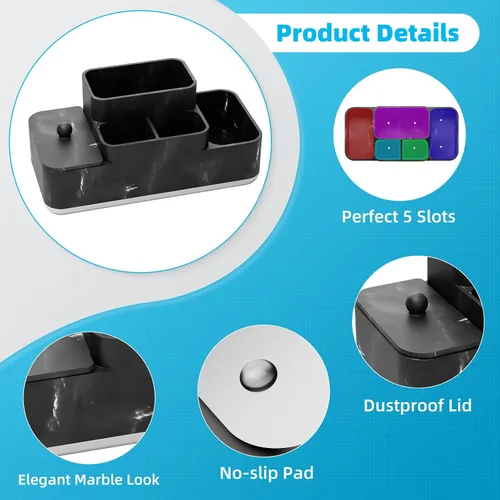 Vista 4 de VITVITI Organizador de mostrador de baño, soporte para cepillo de dientes para baño, organizador de baño de resina, almacenamiento de encimera