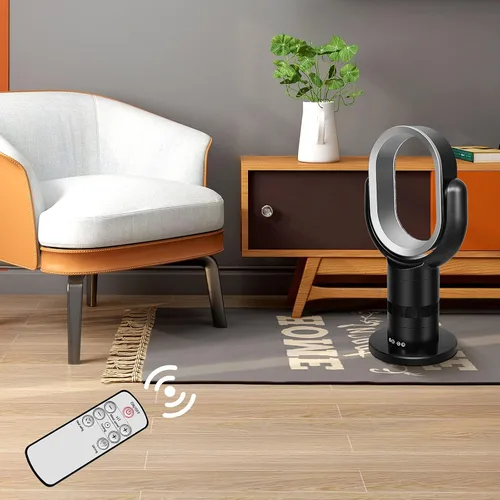 Vista 5 de Simple Deluxe Ventilador de torre portátil sin aspas, 10 ajustes de velocidad, cierre de temporizador de 10 horas, bajo ruido, ligero, 24 pulgadas