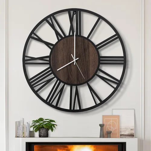 Vista 14 de LEIKE Relojes de Pared Grandes, Silenciosos, Sin Tictac, Funcionan con Baterías, Rústico Redondo Moderno Gran Reloj de Pared de Madera para Sala