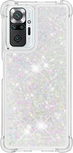 Vista 45 de Funda de silicona transparente con purpurina para Xiaomi Redmi A1 Bling Liquid Clear Star Heart Silicone Bumper a prueba de golpes, funda Azul