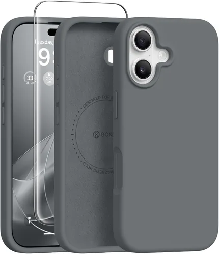 Vista 243 de GONEZ Funda magnética para iPhone 12 Case / 12 Pro Case, compatible con MagSafe, [protector de pantalla + protector de lente de cámara], funda