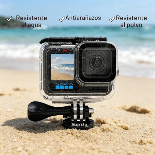 Vista 8 de Suptig Carcasa protectora impermeable para GoPro Hero 12/Hero 11/Hero 10/Hero 9 Negro Impermeable 164F