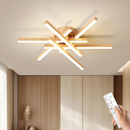 Vista 10 de Lámpara de techo moderna Sputnik LED regulable con control remoto, iluminación de techo negra empotrada, lámpara de techo para dormitorio, estudio