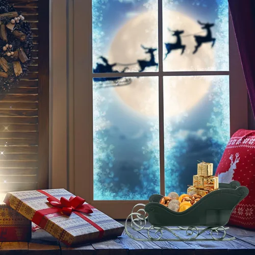 Vista 3 de BESTOYARD Mini trineo decorativo de trineo de Navidad, centro de mesa, cuenco de centro de mesa, bandeja de dulces de Navidad, plato clásico, cesta