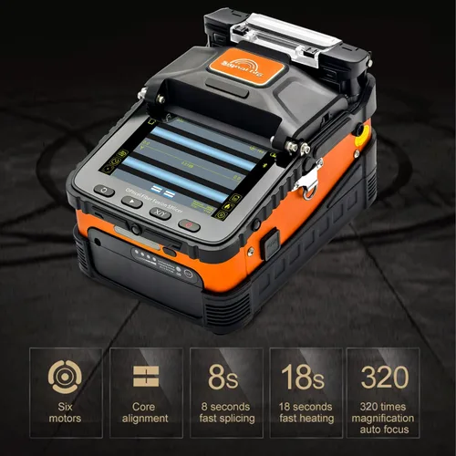 Vista 5 de Signal fire Empalmador de fusión de fibra óptica, SM&MM Máquina de empalme de soldadura óptica de fibra FTTH inteligente automática con pantalla LCD