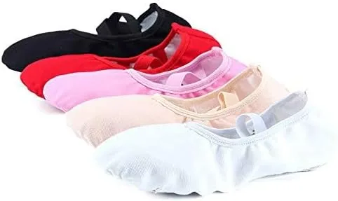 Vista 7 de missfiona Zapatillas de ballet de lona para mujer, zapatos de baile para adultos, para practicar yoga y vientre plano