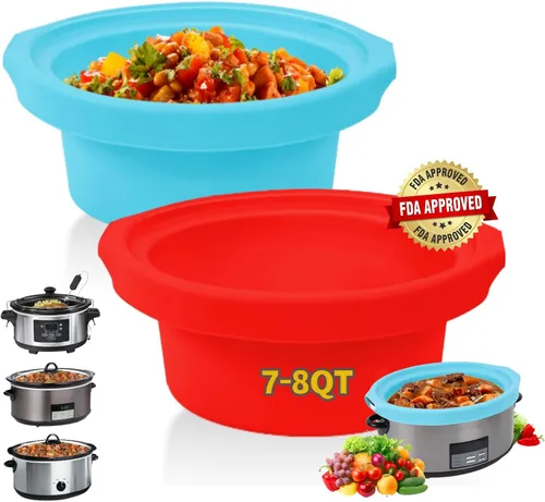 Vista 9 de Forros para olla de cocción lenta que se ajustan a Crock Pot de 6,5 a 7,5 l, 2 piezas de forros para olla de cocción lenta de 6,5 a 7,5 l para ollas