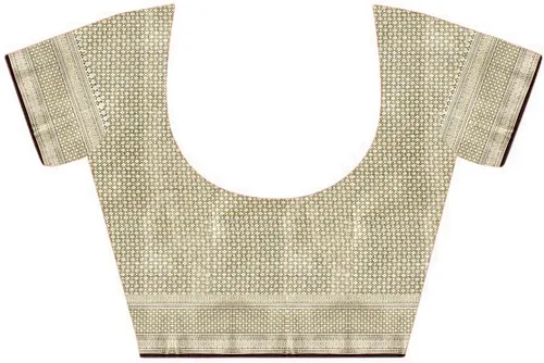 Vista 6 de Chandrakala Banarasi - Sari para mujer con blusa sin costura (1105)