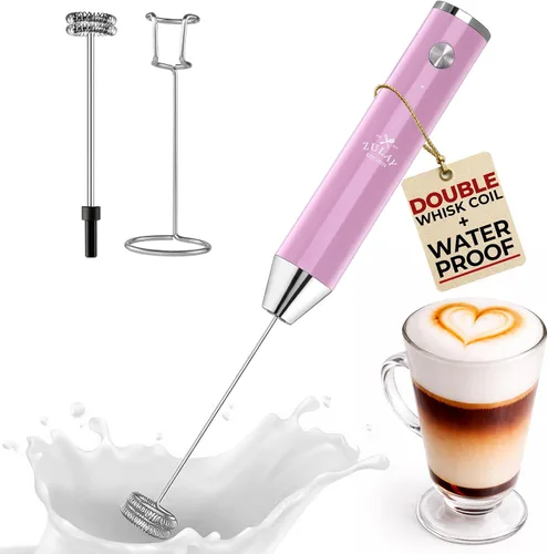 Vista 47 de Zulay Kitchen Potente varita espumadora de leche con 2 baterías Duracell – Mezclador de bebidas portátil ultrarrápido – Máquina de espuma eléctrica