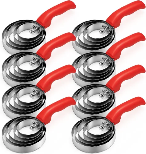 Vista 9 de Tanlade Paquete de 8 anillos de peine de curry para caballo, cepillo de curry de metal, suministros de fiesta Derby, raspador reversible de acero