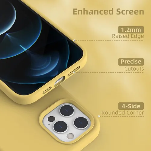 Vista 91 de Funda de silicona líquida compatible con iPhone 12 Pro Max 6.7 pulgadas, funda de gel de protección completa con forro de microfibra, funda