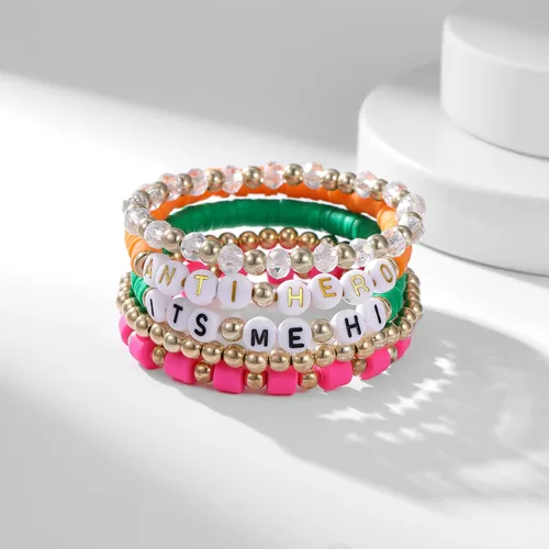 Vista 4 de AIMADE Taylor Album - Pulsera inspirada en el álbum para amantes de la reputación intrépida 1989, juego de pulseras bohemias en capas de amistad