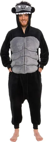 Vista 3 de Silver Lilly Gorilla Costume - Disfraz de animal de felpa de una pieza para adultos