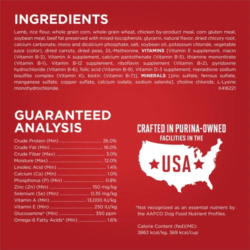 Vista 5 de Purina ONE Alimento seco natural para perros, fórmula SmartBlend de cordero y arroz, 8 libras Bolsa